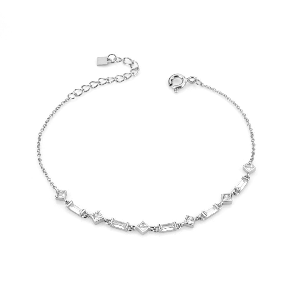 Armband Stitching Stone/Edge Silver/Vit Ab
