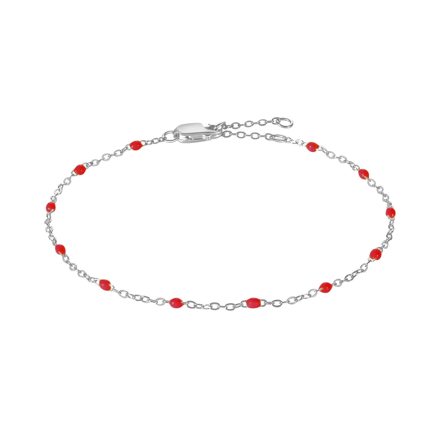 Armband Color Epoxy/Edge Silver/Röd Ab