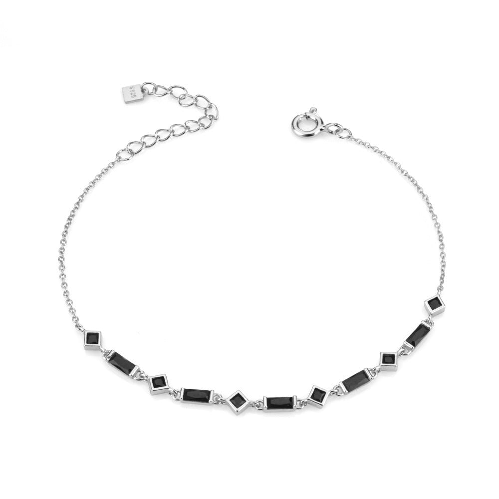 Armband Stitching Stone/Edge Silver/Svart Ab