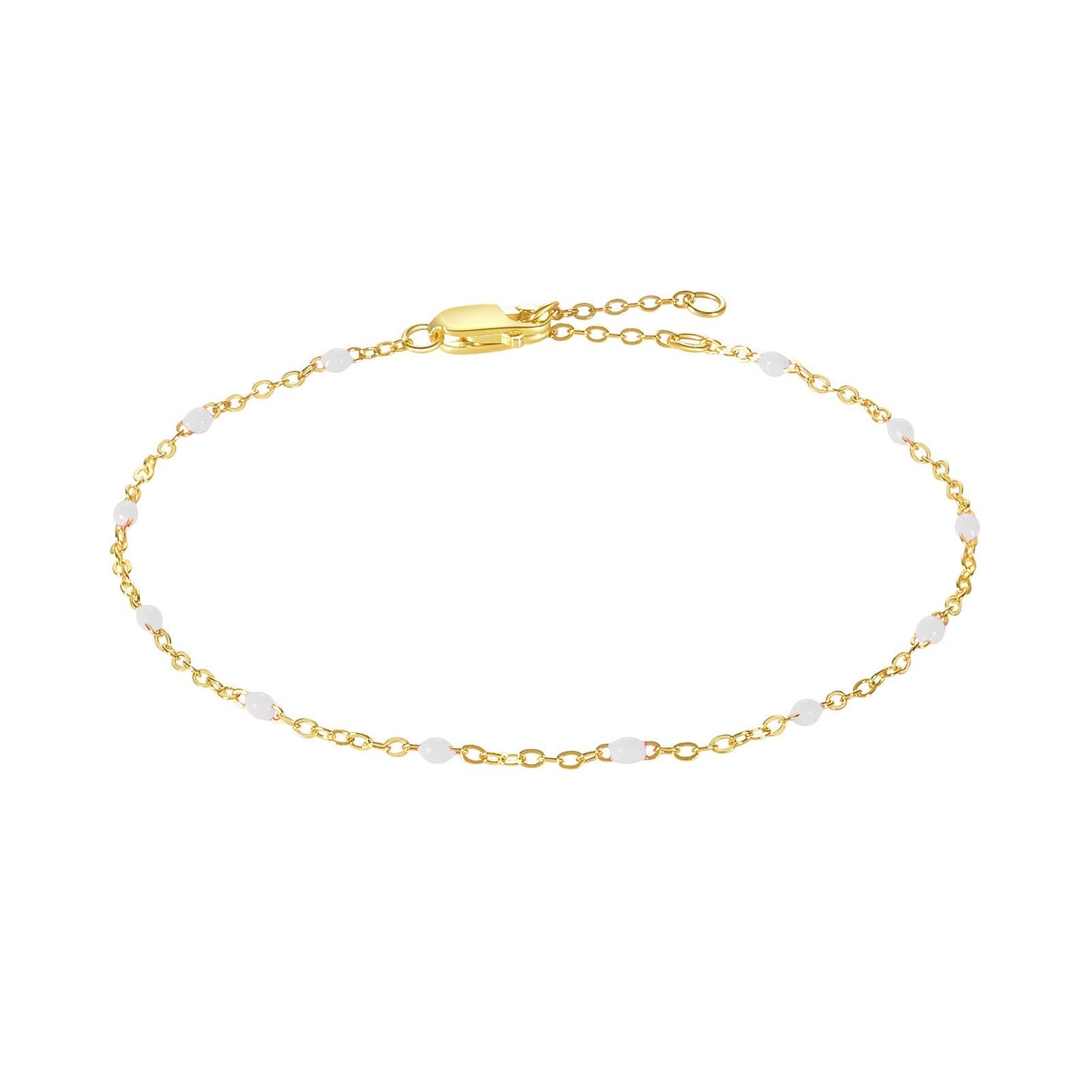 Armband Color Epoxy/Edge Guld/Vit Ab