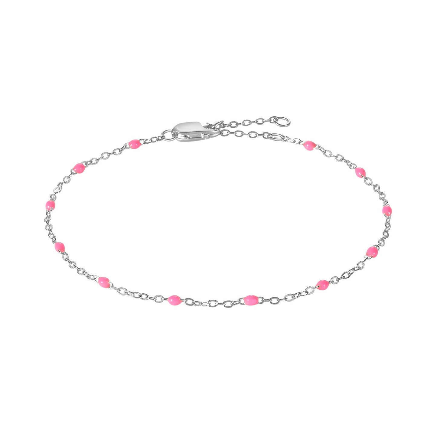 Armband Color Epoxy/Edge Silver/Rosa Ab