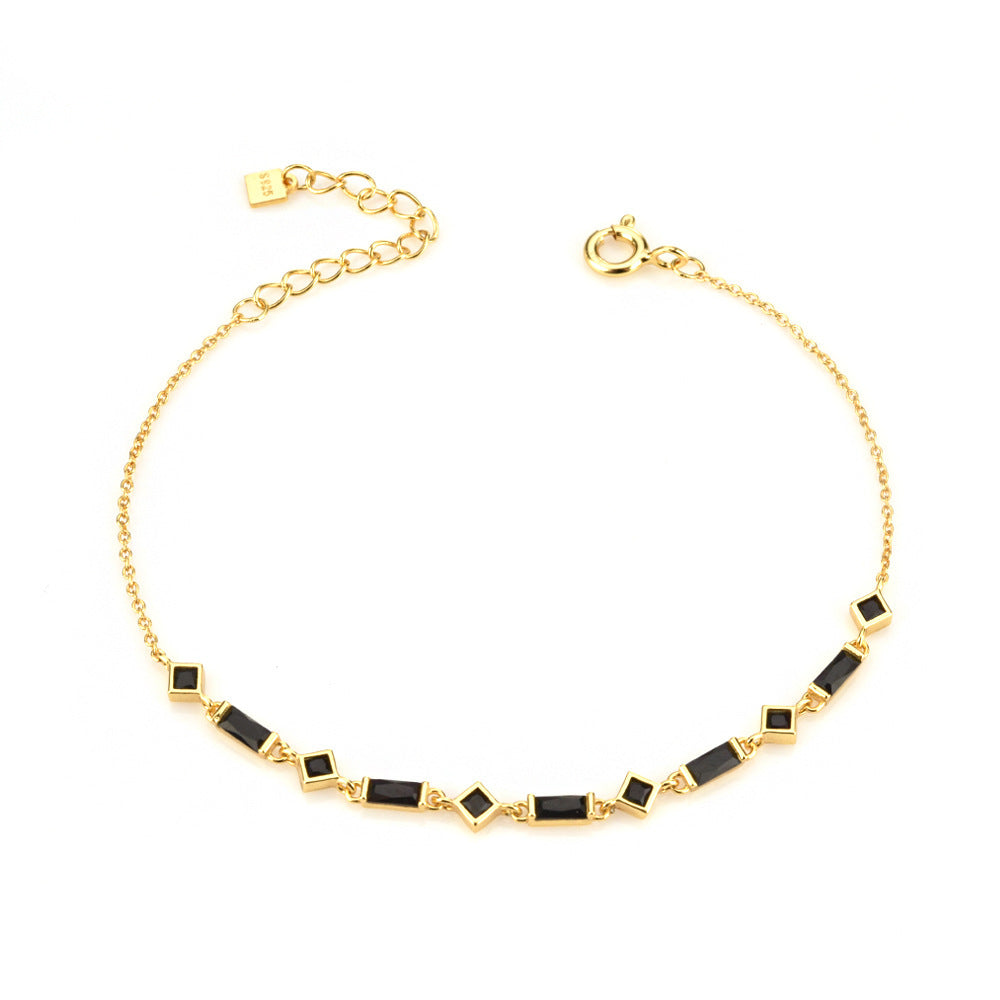 Armband Stitching Stone/Edge Guld/Svart Ab
