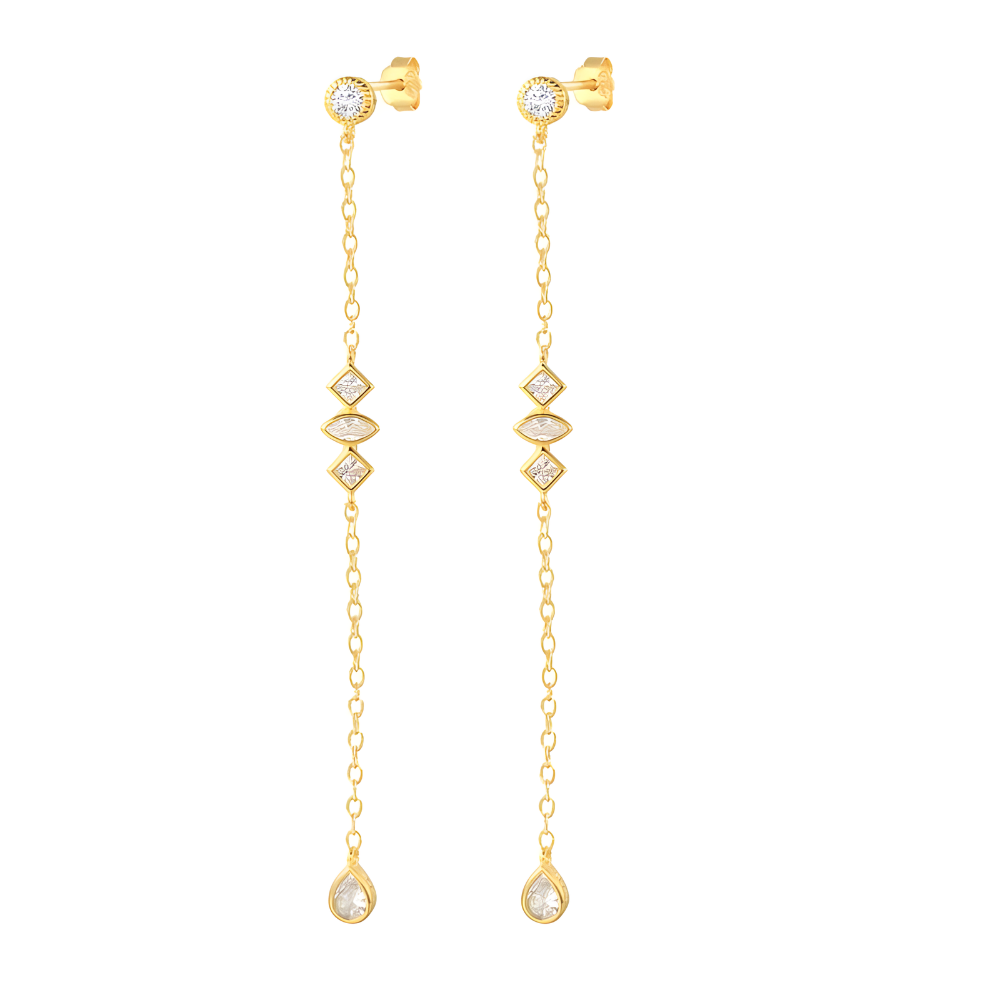 Örhängen Line Long Tassel/Edge Guld Er