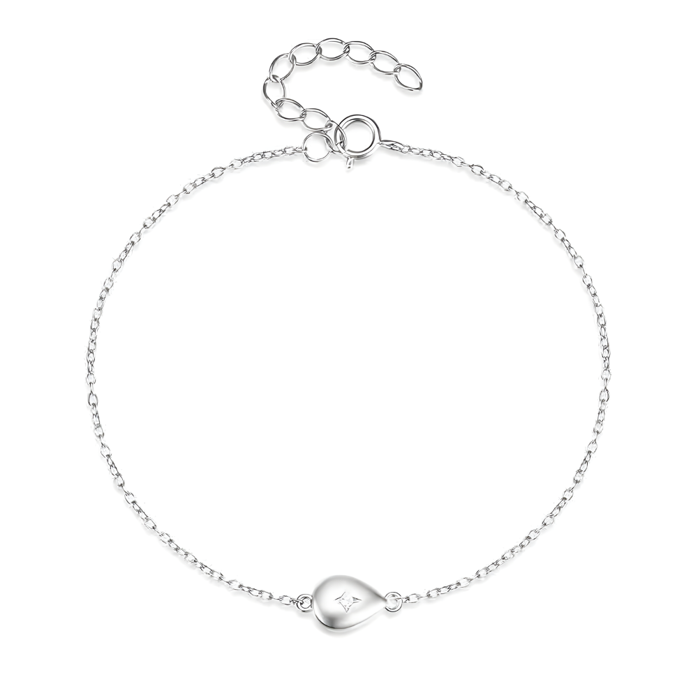 Armband Water Drop/Edge Silver Ab