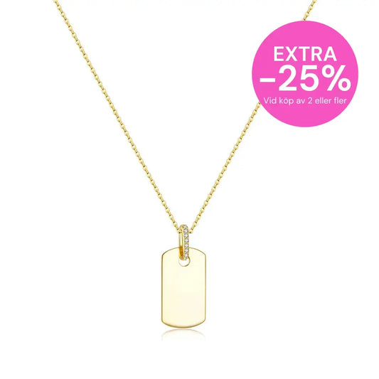 Halsband Square Pendant/Edge Guld Hb